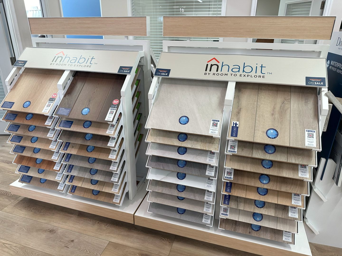 Luxury vinyl flooring display at Annapolis Carpet Flooring America 